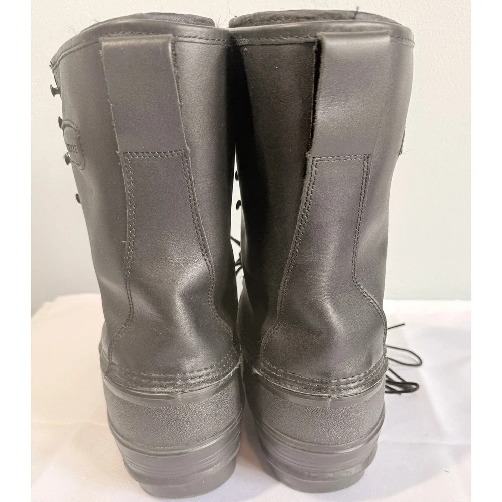 Lacrosse Mens Leather Iceman Winter Boots Size 12  Black Insulated Snow Duck